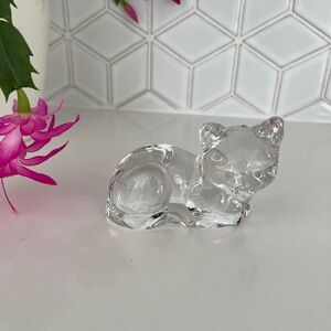 VINTAGE Princess House Pets Clear 24% Lead Crystal Figurine Sleeping Cat Germany